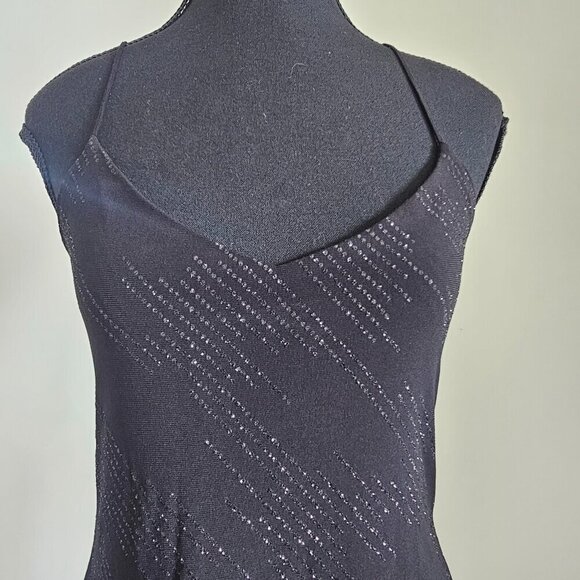 Women's Black Spaghetti Strap Asymmetrical Party Dress - Picture 3 of 16